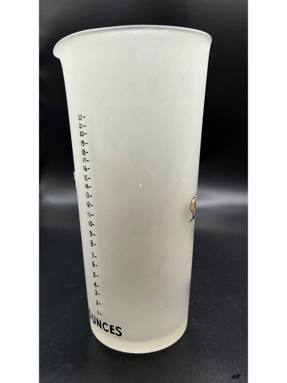 Frosted Glass Measuring Pitcher With Ounce Markings Retro Barware Gay Fad Studio - Picture 2 of 10